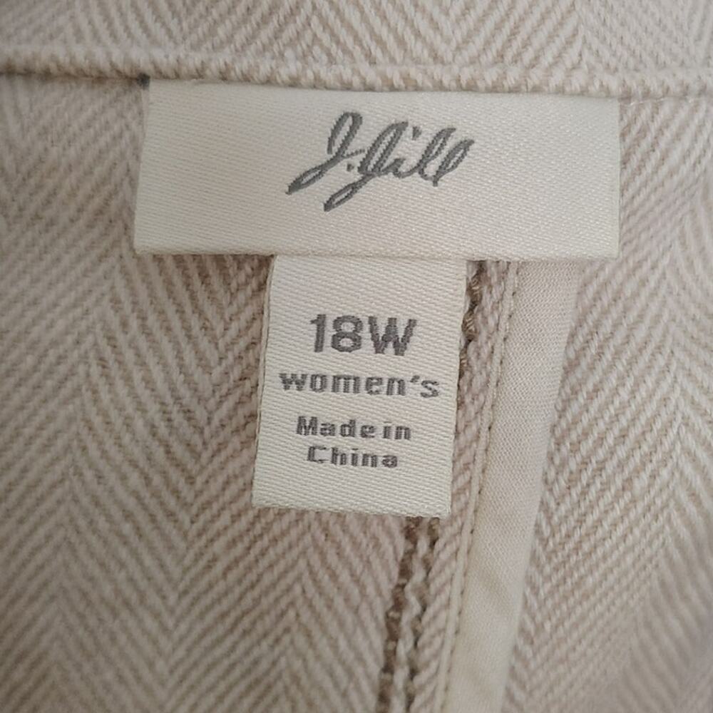 J Jill Womens 18W Plus Size Blazer Linen Cotton Cream Beige Casual Jacket - Picture 8 of 9